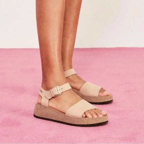 BIRKENSTOCK Papillio Glenda Platform Sandals In Beige NEW 7 - Picture 10 of 10